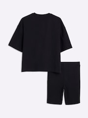 River Island Black Girls Bow T-Shirt and Shorts Set - Image 2 of 5