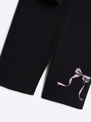 River Island Black Girls Bow T-Shirt and Shorts Set - Image 4 of 5