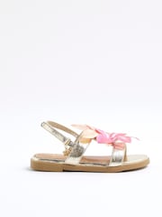 River Island Gold Girls Orchid Flower Sandals - Image 1 of 5