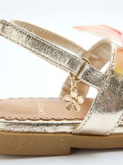 River Island Gold Girls Orchid Flower Sandals - Image 5 of 5