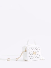 River Island White Girls Faux Leather Flower Lasercut Cross-Body Bag - Image 5 of 5