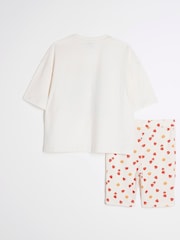 River Island Cream Girls Cali Strawberry T-Shirt and Shorts Set - Image 2 of 5