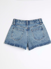 River Island Blue Girls Denim Circle 100% Cotton Shorts - Image 2 of 4