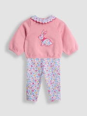 Jojo Maman Bébé Pink Sweatshirt And Leggings Set - Image 1 of 6