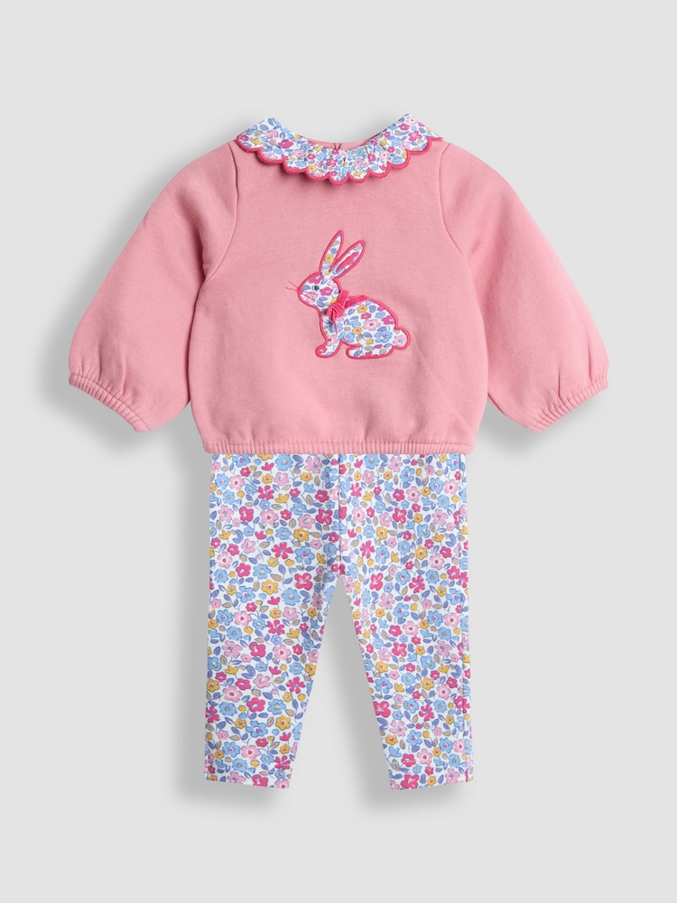 Jojo Maman Bébé Pink Sweatshirt And Leggings Set - Image 1 of 6