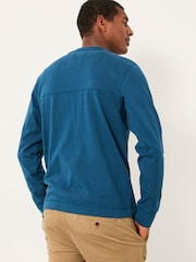 FatFace Wilman Dark Teal Blue Crew Sweat - Image 2 of 5