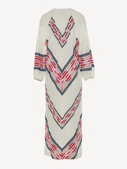 Devotion Twins Cream Beloved Chevron Kaftan 100% Cotton Maxi Dress - Image 5 of 5