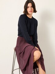 Mornarica - FatFace Embellished Knitted Top - Slika 1 iz 5