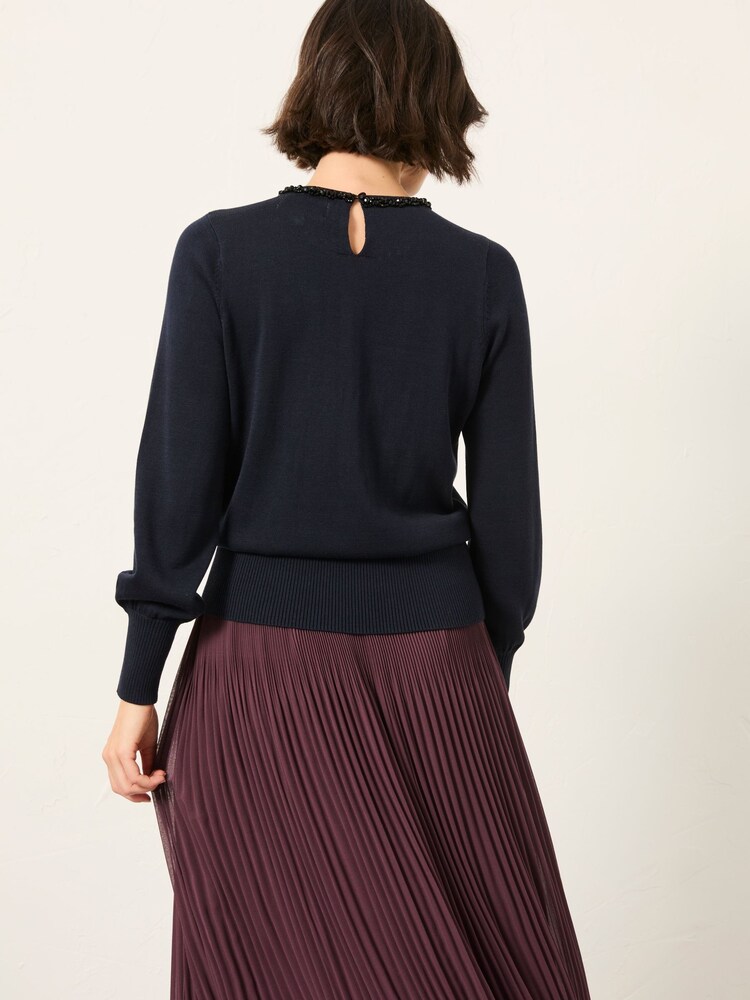 Mornarica - FatFace Embellished Knitted Top - Slika 2 iz 5