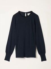 Mornarica - FatFace Embellished Knitted Top - Slika 5 iz 5