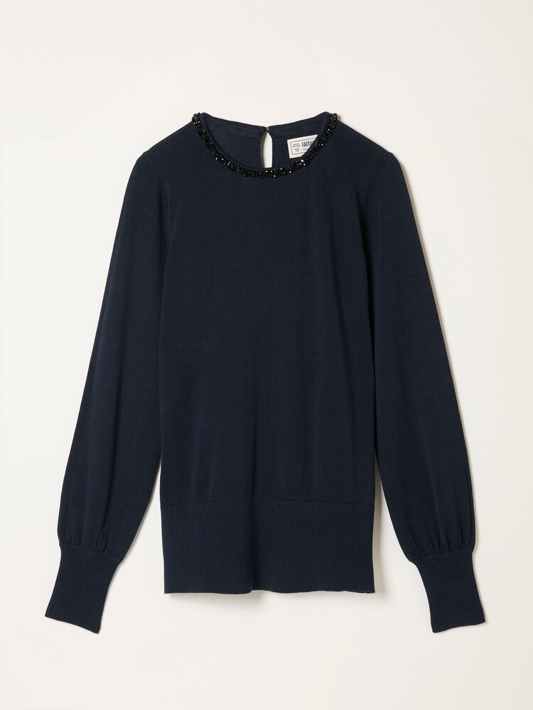 Mornarica - FatFace Embellished Knitted Top - Slika 5 iz 5