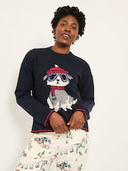 FatFace Navy Dog Knitted Jumper - Image 4 of 6