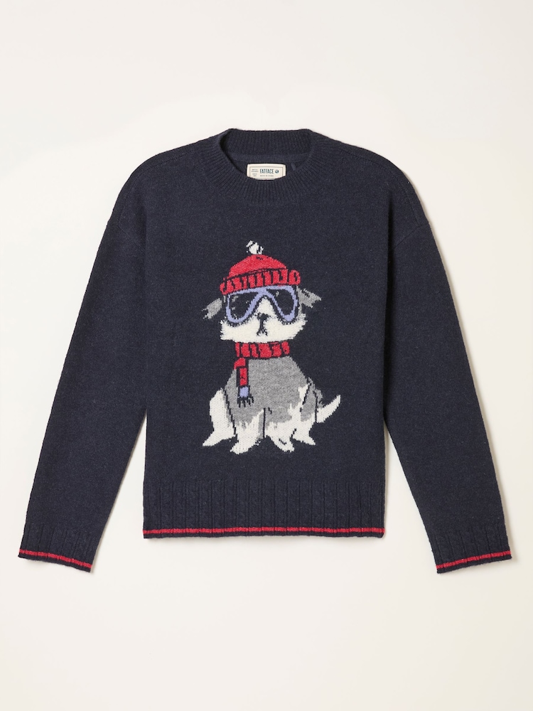 FatFace Navy Dog Knitted Jumper - Image 6 of 6 FatFace Navy Dog Knitted Jumper - Image 6 of 6