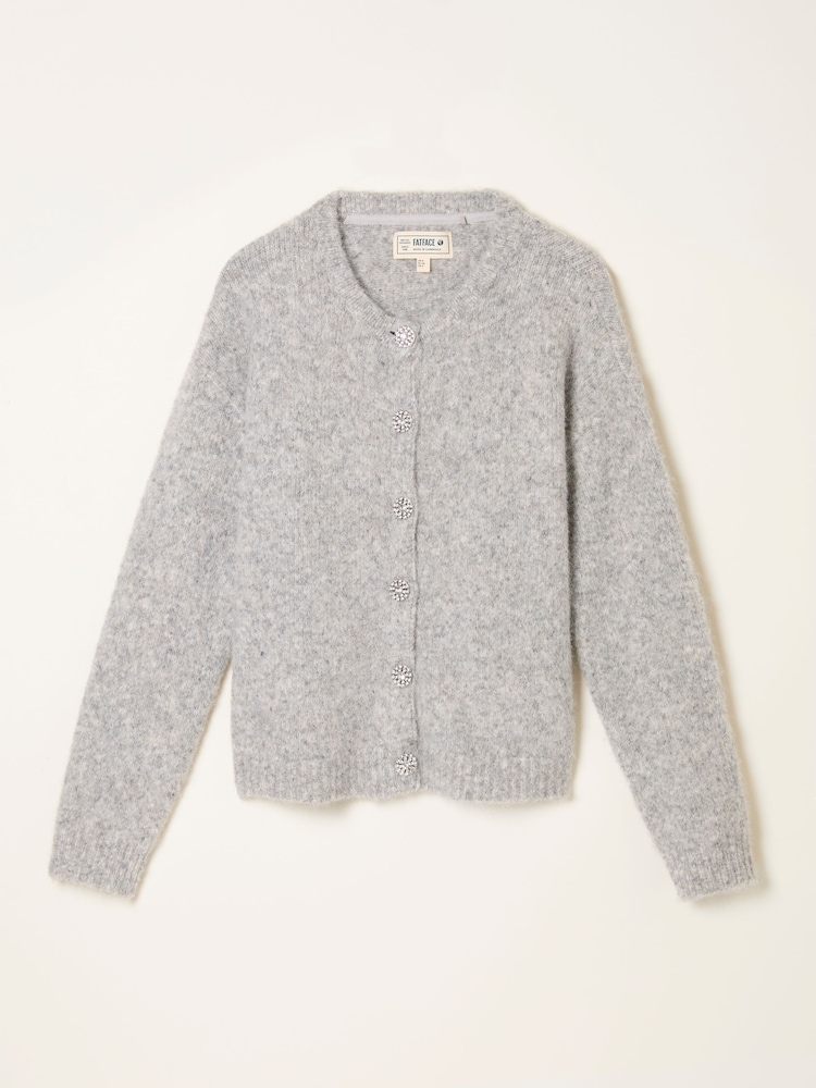 FatFace Bodhi Grey Fluffy Knitted Cardigan - Image 6 of 6 FatFace Bodhi Grey Fluffy Knitted Cardigan - Image 6 of 6