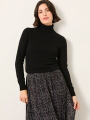 FatFace Black Roll Neck Knitted Jumper - Image 1 of 5