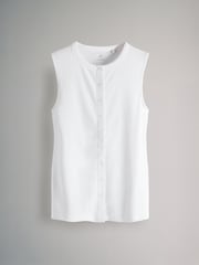 The Set Black/White/Chocolate Brown 3 Pack Button Through Ribbed Vests - Image 10 of 12