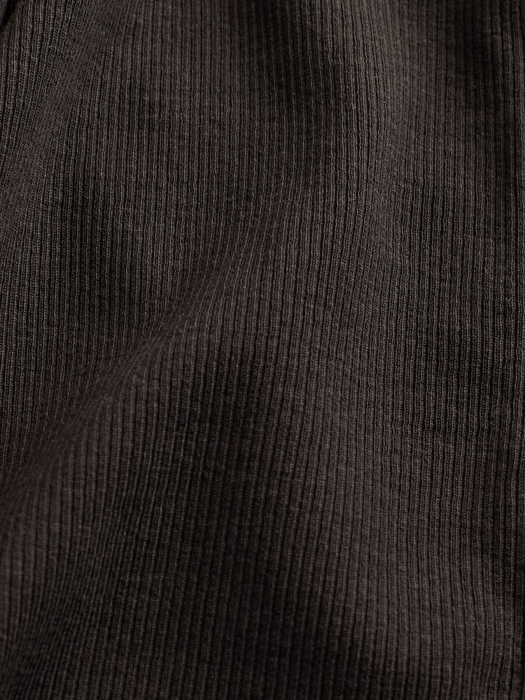 The Set Black/White/Chocolate Brown 3 Pack Button Through Ribbed Vests - Image 12 of 12