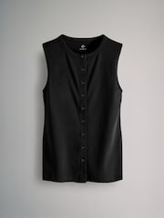 The Set Black/White/Chocolate Brown 3 Pack Button Through Ribbed Vests - Image 8 of 12