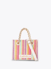 Carvela Pink Leila Raffia Mini Tote Bag - Image 1 of 4
