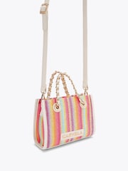 Carvela Pink Leila Raffia Mini Tote Bag - Image 2 of 4