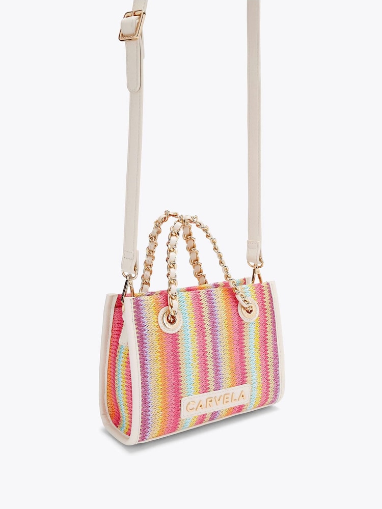 Carvela Pink Leila Raffia Mini Tote Bag - Image 2 of 4 Carvela Pink Leila Raffia Mini Tote Bag - Image 2 of 4