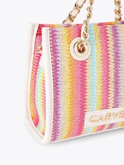 Carvela Pink Leila Raffia Mini Tote Bag - Image 4 of 4