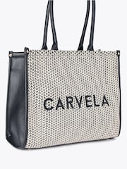 Negro - Carvela Cream Sorrento Chuck In 100% Cotton Tote Bag - Imagen 2 de 4