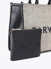 Negro - Carvela Cream Sorrento Chuck In 100% Cotton Tote Bag - Imagen 4 de 4