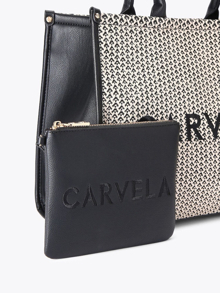 Negro - Carvela Cream Sorrento Chuck In 100% Cotton Tote Bag - Imagen 4 de 4