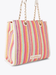 Carvela Pink Leila Raffia Tote Bag - Image 2 of 4