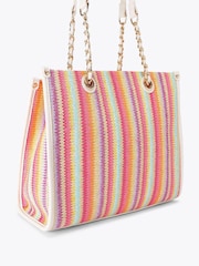 Carvela Pink Leila Raffia Tote Bag - Image 3 of 4