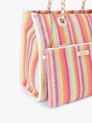 Carvela Pink Leila Raffia Tote Bag - Image 4 of 4