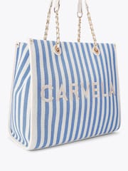 Blauw - Carvela Sorrento Stripe Nude Shopper Bag - Image 4 of 7