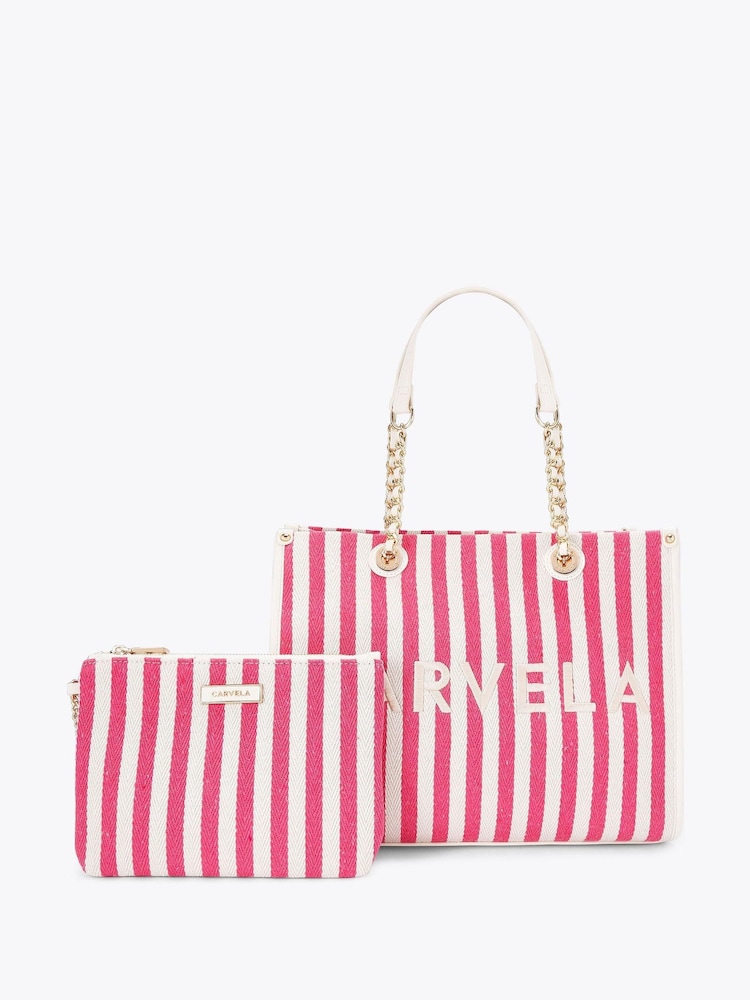 Carvela Cream Sorrento Midi Chain Tote Bag - Image 2 of 5
