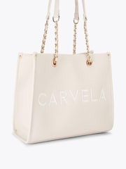 Carvela Cream Sorrento Midi Chain Tote Bag - Image 2 of 4