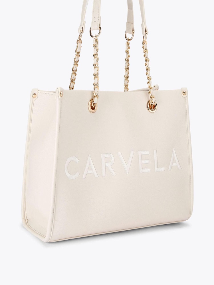 Carvela Cream Sorrento Midi Chain Tote Bag - Image 2 of 4