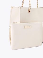 Carvela Cream Sorrento Midi Chain Tote Bag - Image 4 of 4