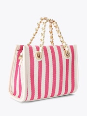 Carvela Pink Sorrento Micro Stripe 100% Cotton Bag - Image 5 of 6