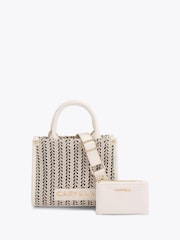 Carvela Pink Sorrento Micro Stripe 100% Cotton Bag - Image 1 of 4