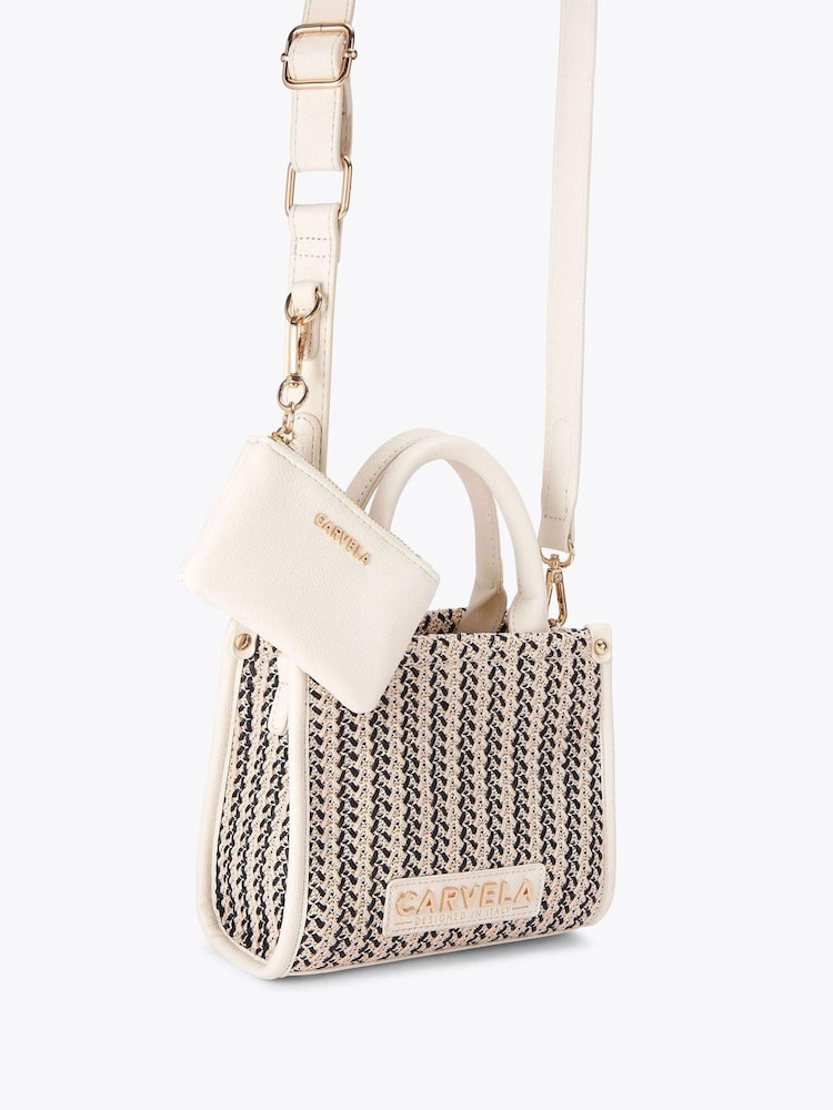 Carvela Pink Sorrento Micro Stripe 100% Cotton Bag - Image 2 of 4