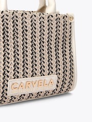 Carvela Pink Sorrento Micro Stripe 100% Cotton Bag - Image 4 of 4