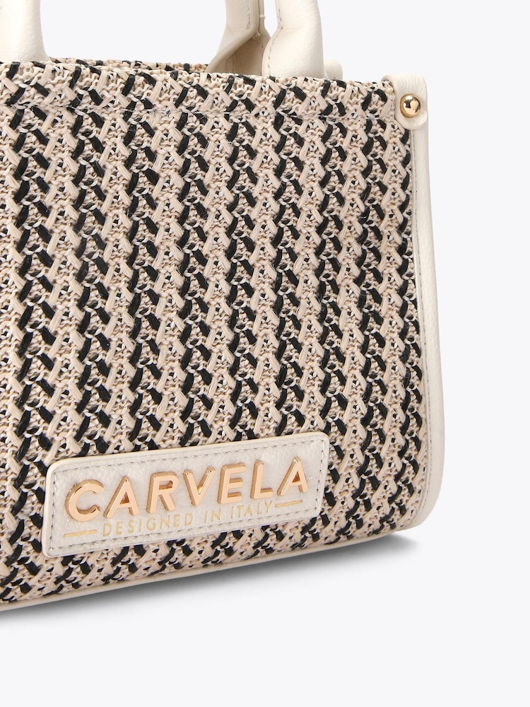 Carvela Pink Sorrento Micro Stripe 100% Cotton Bag - Image 4 of 4