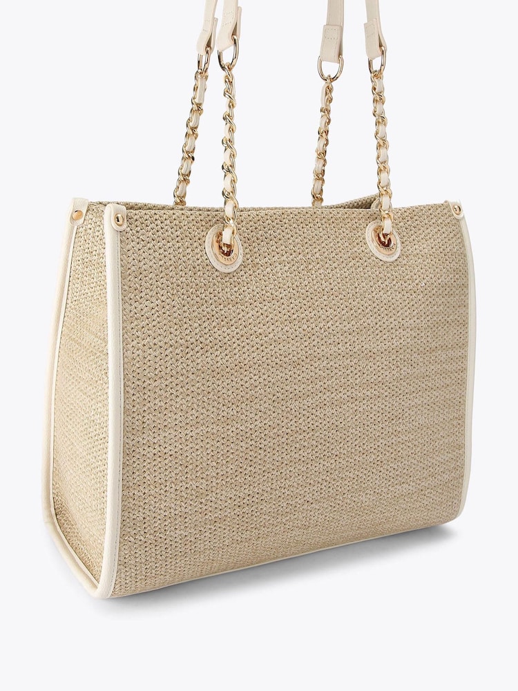 Carvela Cream Sorrento Midi Raffia Bag - Image 3 of 4