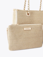 Carvela Cream Sorrento Midi Raffia Bag - Image 4 of 4
