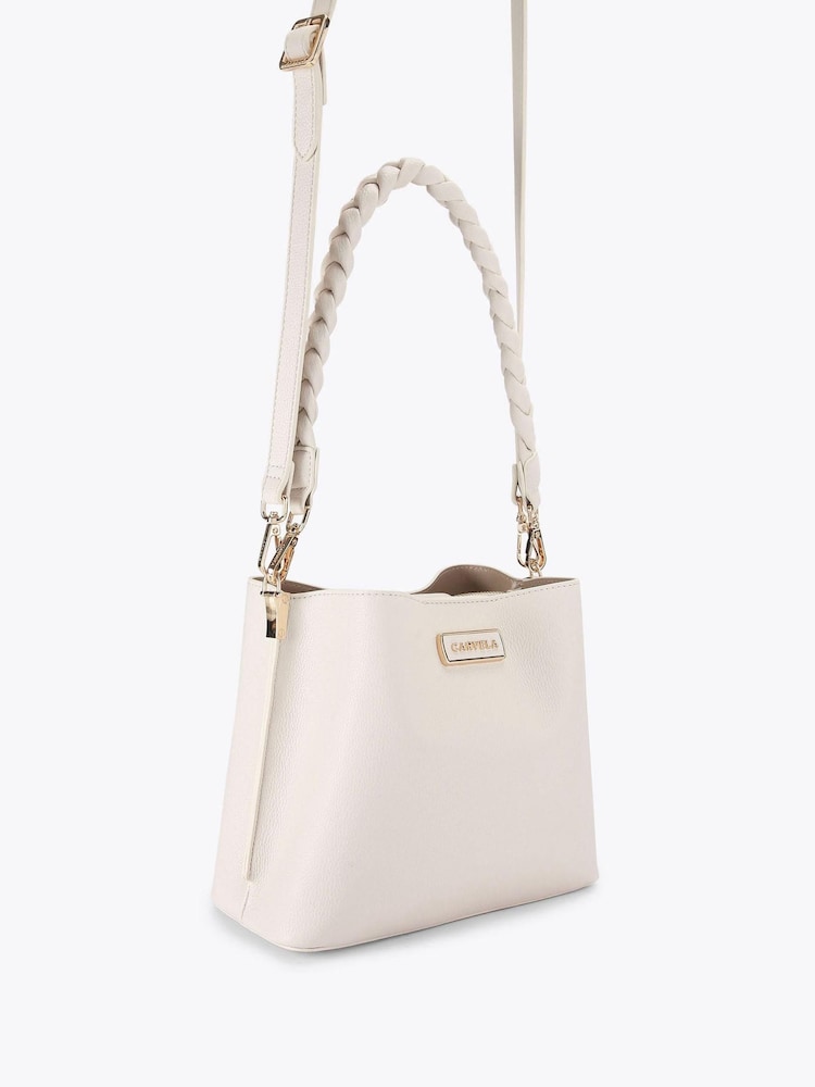 Carvela Cream Plait Midi Bag - Image 4 of 4