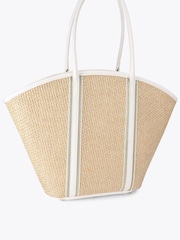 Creme - Bolsa Carvela Sorrento Cesta de Palha Preta - Imagem 3 de 4