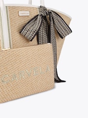 Creme - Bolsa Carvela Sorrento Cesta de Palha Preta - Imagem 4 de 4