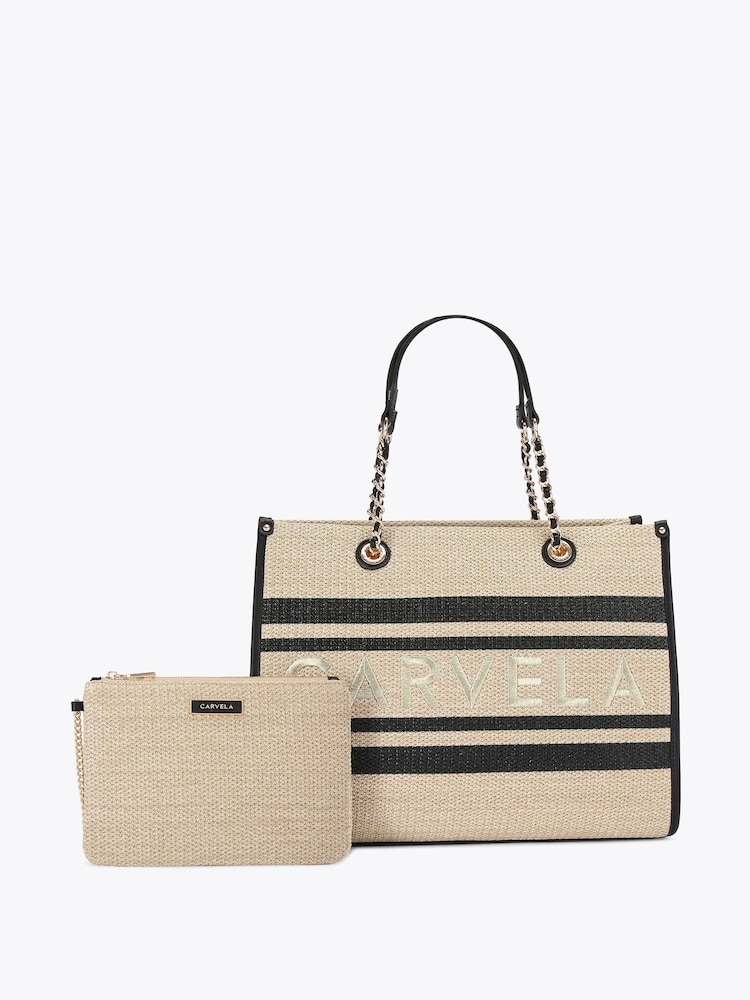 Carvela Cream Sorrento Raffia Tote Bag - Image 1 of 4
