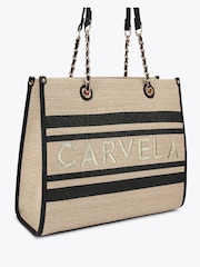 Carvela Cream Sorrento Raffia Tote Bag - Image 2 of 4