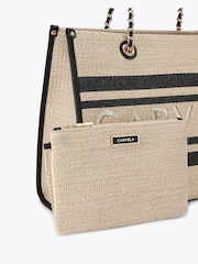 Carvela Cream Sorrento Raffia Tote Bag - Image 4 of 4